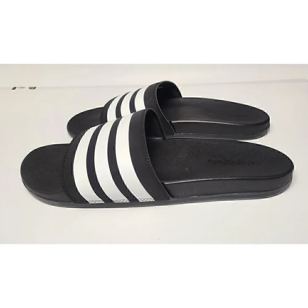 Adidas Adilette Black White Womens Athletic Slip-On Sandals Size US 12